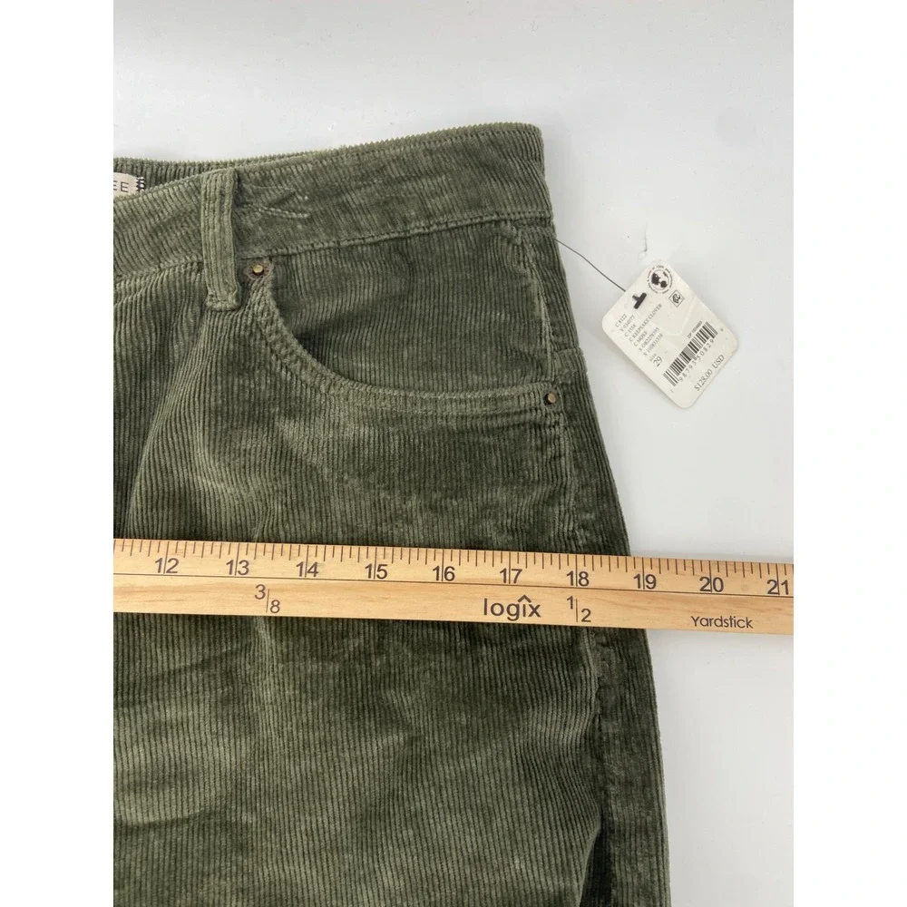 We The Free Pants Women 29 Moss Deep Trance Boyfriend Corduroy Barrel Leg
